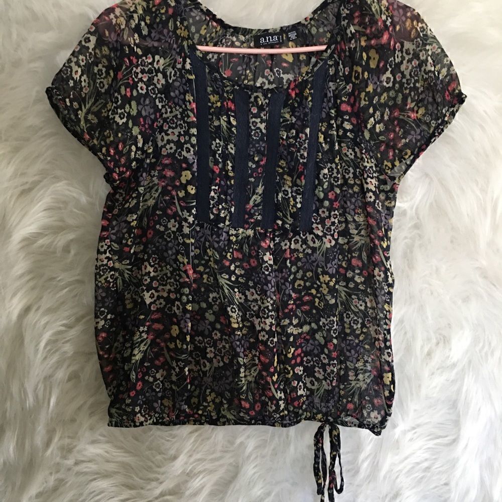 ANA Sheer Floral top - Picture 2 of 5